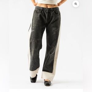 B sides reworked slouch jean in vintage black / natural 29 NWT